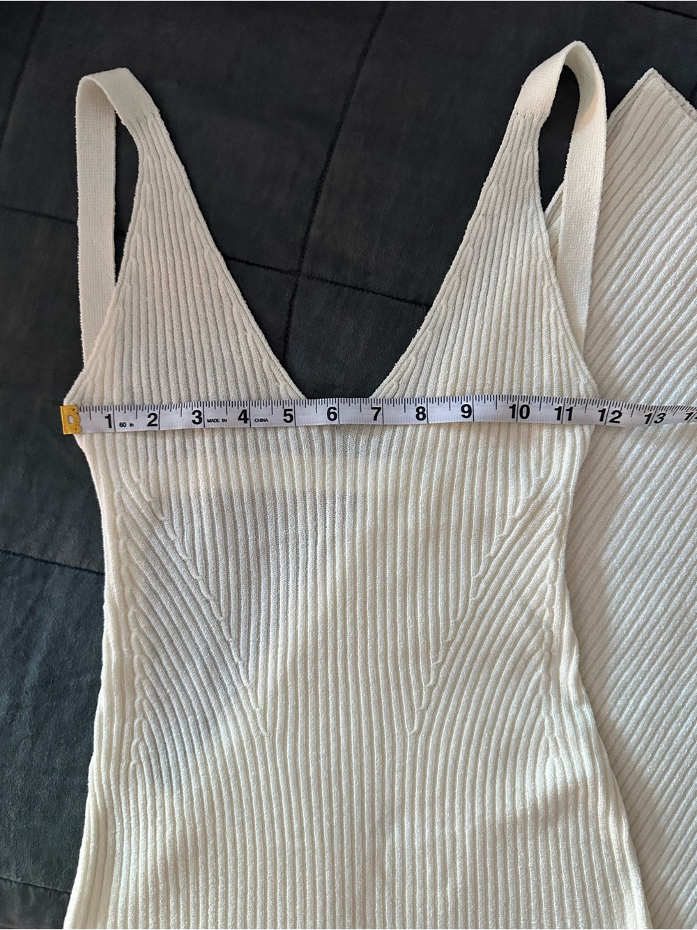 Flook The Label Skylar Off White Ivory Ribbed Cutout Midi Dress Women’s Size S - Picture 9 of 17